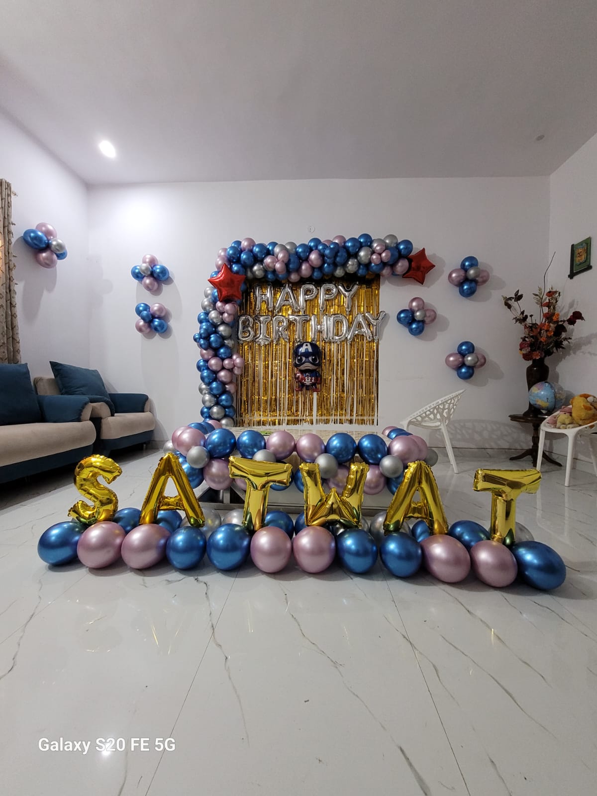 Chrome Balloon Home Decoration Package  - Premium Birthday & Party Setup at Home