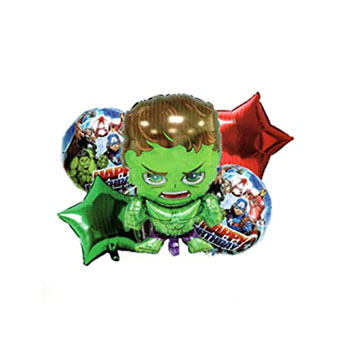 Hulk 5 Pcs Foil Balloon Theme Birthday Decoration Set for Kids Party