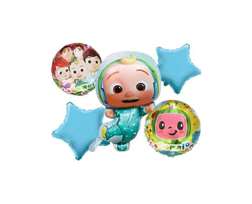 Cocomelon 5 Pcs Foil Balloon Theme Birthday Decoration Set for Kids Party