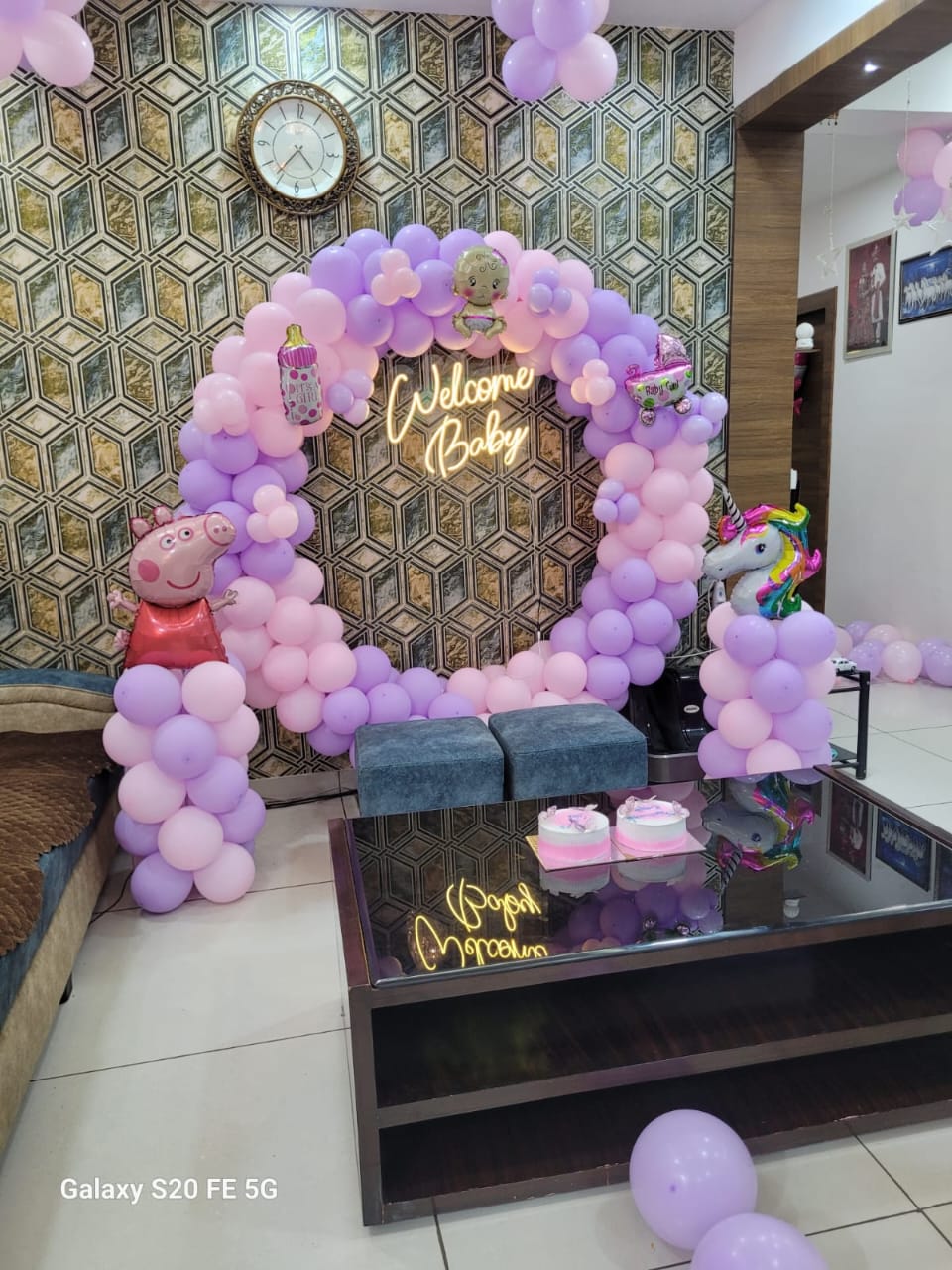 Luxury Welcome Baby Girl Ring Balloon Decoration Package