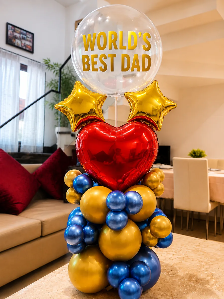 World’s Best Dad Balloon Bouquet Decoration